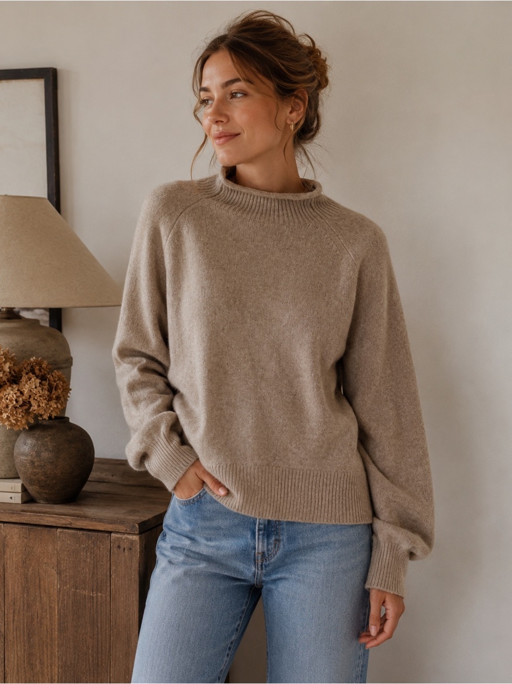 J. Crew Taupe Crewneck Sweater